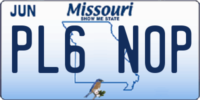 MO license plate PL6N0P