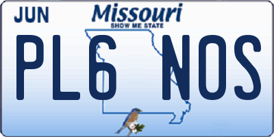 MO license plate PL6N0S