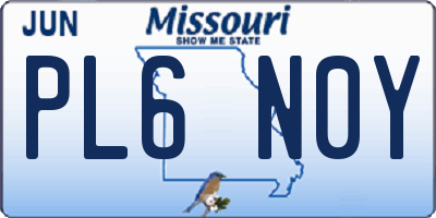 MO license plate PL6N0Y