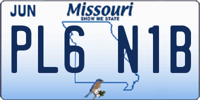 MO license plate PL6N1B