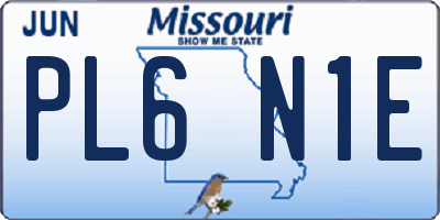 MO license plate PL6N1E