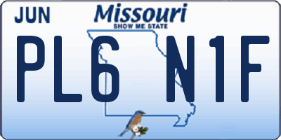 MO license plate PL6N1F
