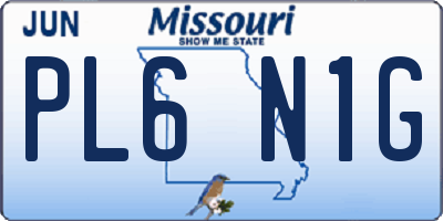 MO license plate PL6N1G