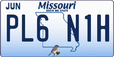 MO license plate PL6N1H