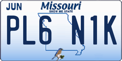 MO license plate PL6N1K