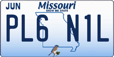MO license plate PL6N1L