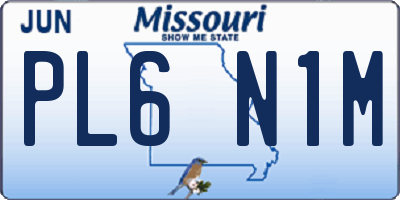 MO license plate PL6N1M