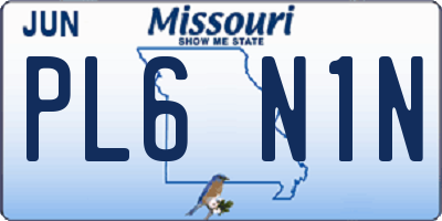 MO license plate PL6N1N