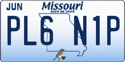 MO license plate PL6N1P