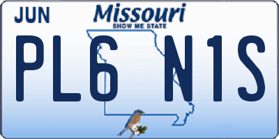 MO license plate PL6N1S