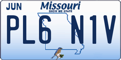 MO license plate PL6N1V