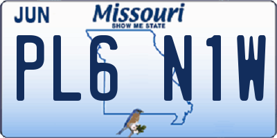 MO license plate PL6N1W