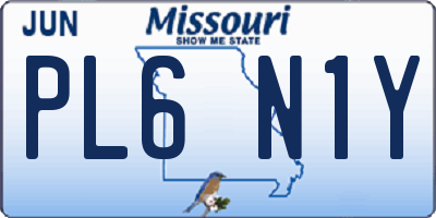 MO license plate PL6N1Y