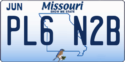 MO license plate PL6N2B