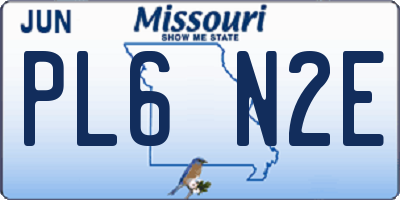 MO license plate PL6N2E