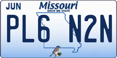 MO license plate PL6N2N