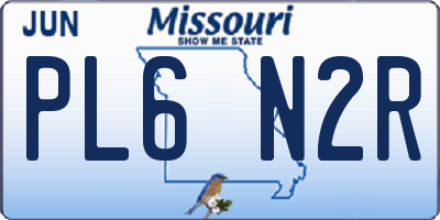 MO license plate PL6N2R