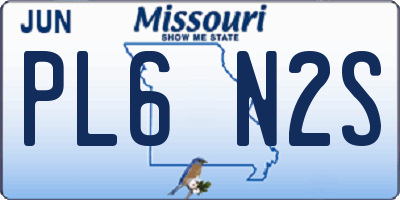 MO license plate PL6N2S
