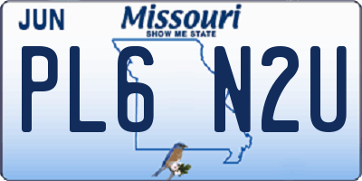 MO license plate PL6N2U