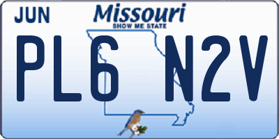 MO license plate PL6N2V