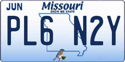 MO license plate PL6N2Y