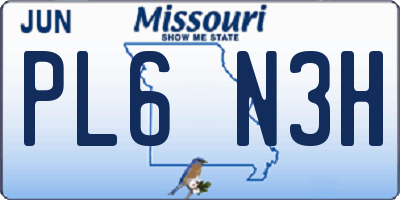 MO license plate PL6N3H