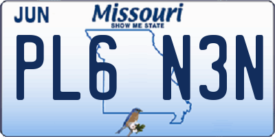 MO license plate PL6N3N