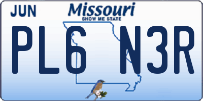 MO license plate PL6N3R