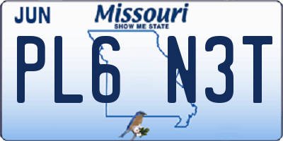 MO license plate PL6N3T