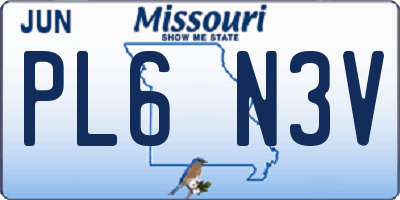 MO license plate PL6N3V