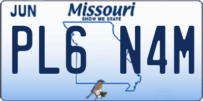 MO license plate PL6N4M