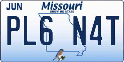 MO license plate PL6N4T