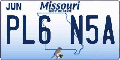 MO license plate PL6N5A