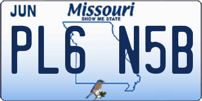 MO license plate PL6N5B