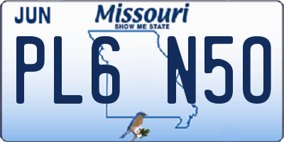 MO license plate PL6N5O