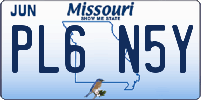 MO license plate PL6N5Y