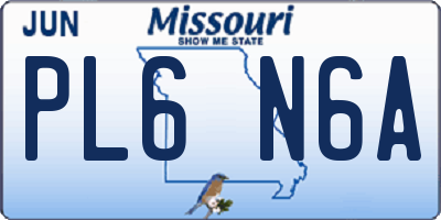 MO license plate PL6N6A