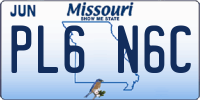 MO license plate PL6N6C