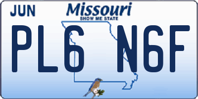 MO license plate PL6N6F