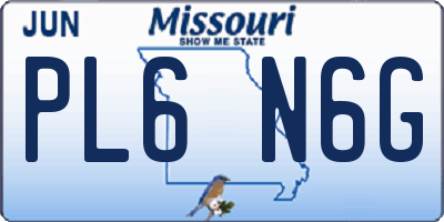 MO license plate PL6N6G