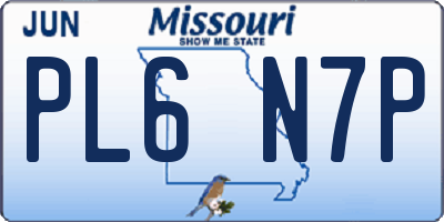 MO license plate PL6N7P