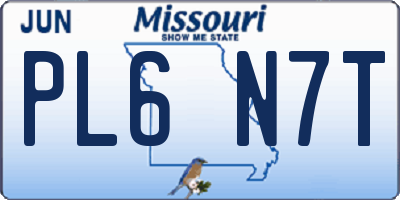 MO license plate PL6N7T