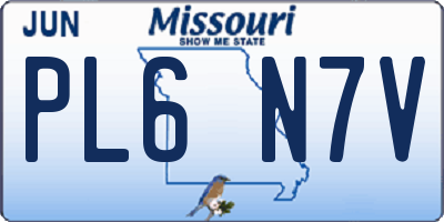 MO license plate PL6N7V