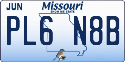 MO license plate PL6N8B