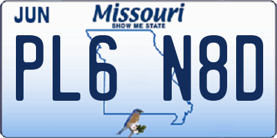 MO license plate PL6N8D