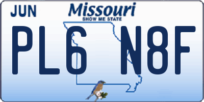 MO license plate PL6N8F