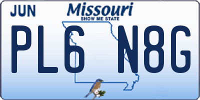 MO license plate PL6N8G