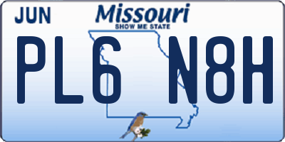 MO license plate PL6N8H