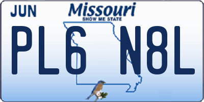 MO license plate PL6N8L