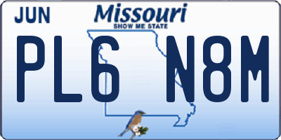 MO license plate PL6N8M